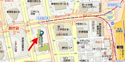 京王プラザホテル集合場所地図
